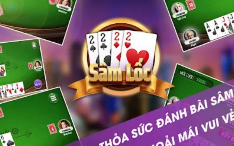 người chơi đánh bài sâm trên bàn