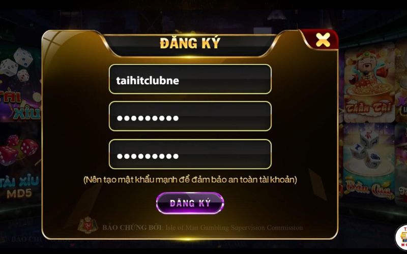 giao diện đăng nhập hitclub